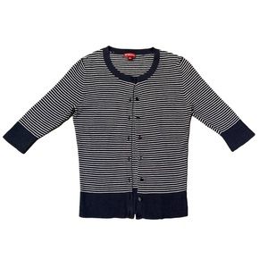 Womens Small Navy Striped Cardigan